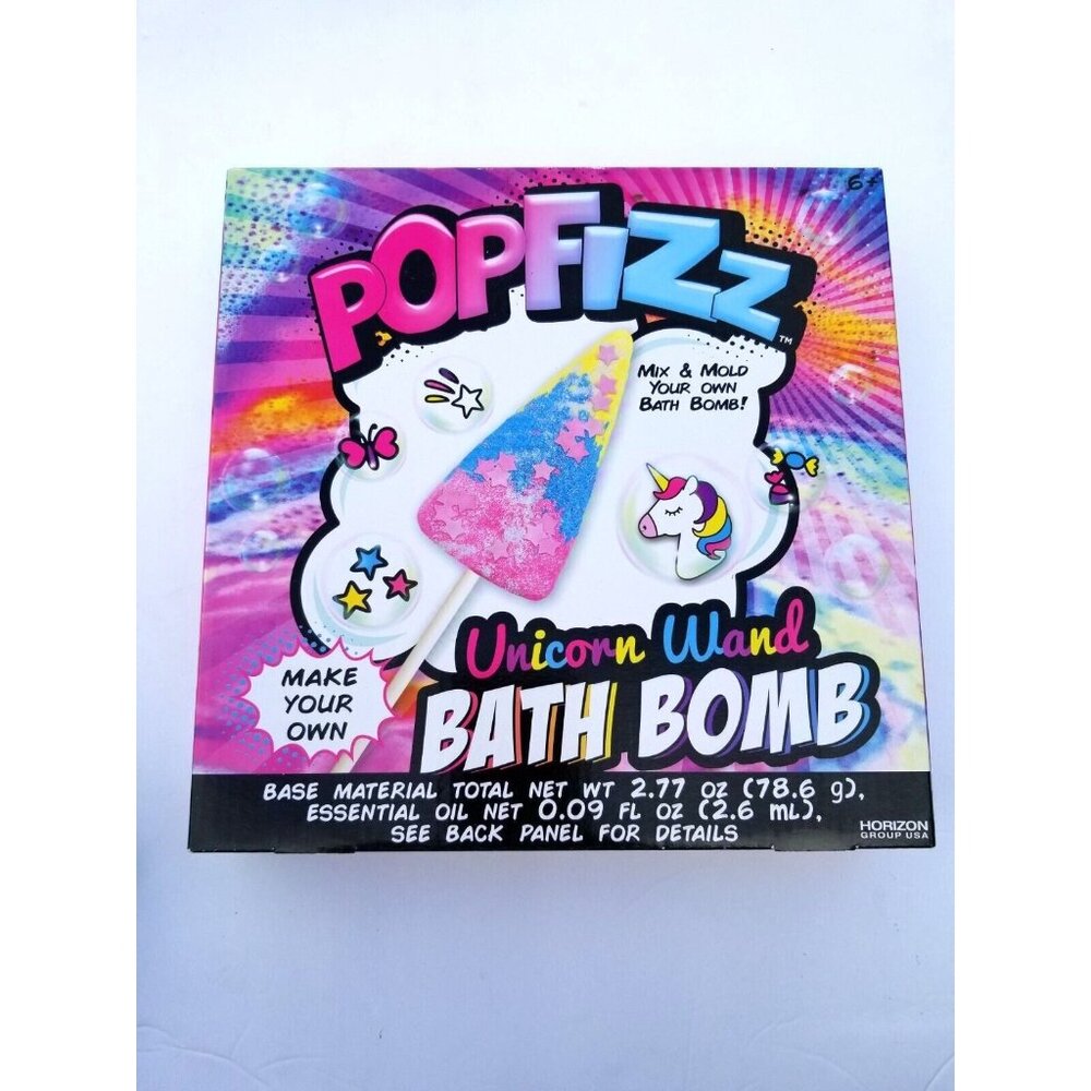 PopFizz Unicorn Wand Bath Bomb Make Your Own Kit Kids DIY Fun Crafts NEW
